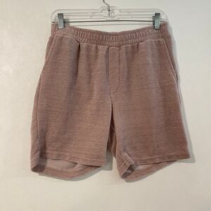 Massive Luxury Medium Mauve Pink Chenille Lounge Shorts Cozy Quiet Luxury
